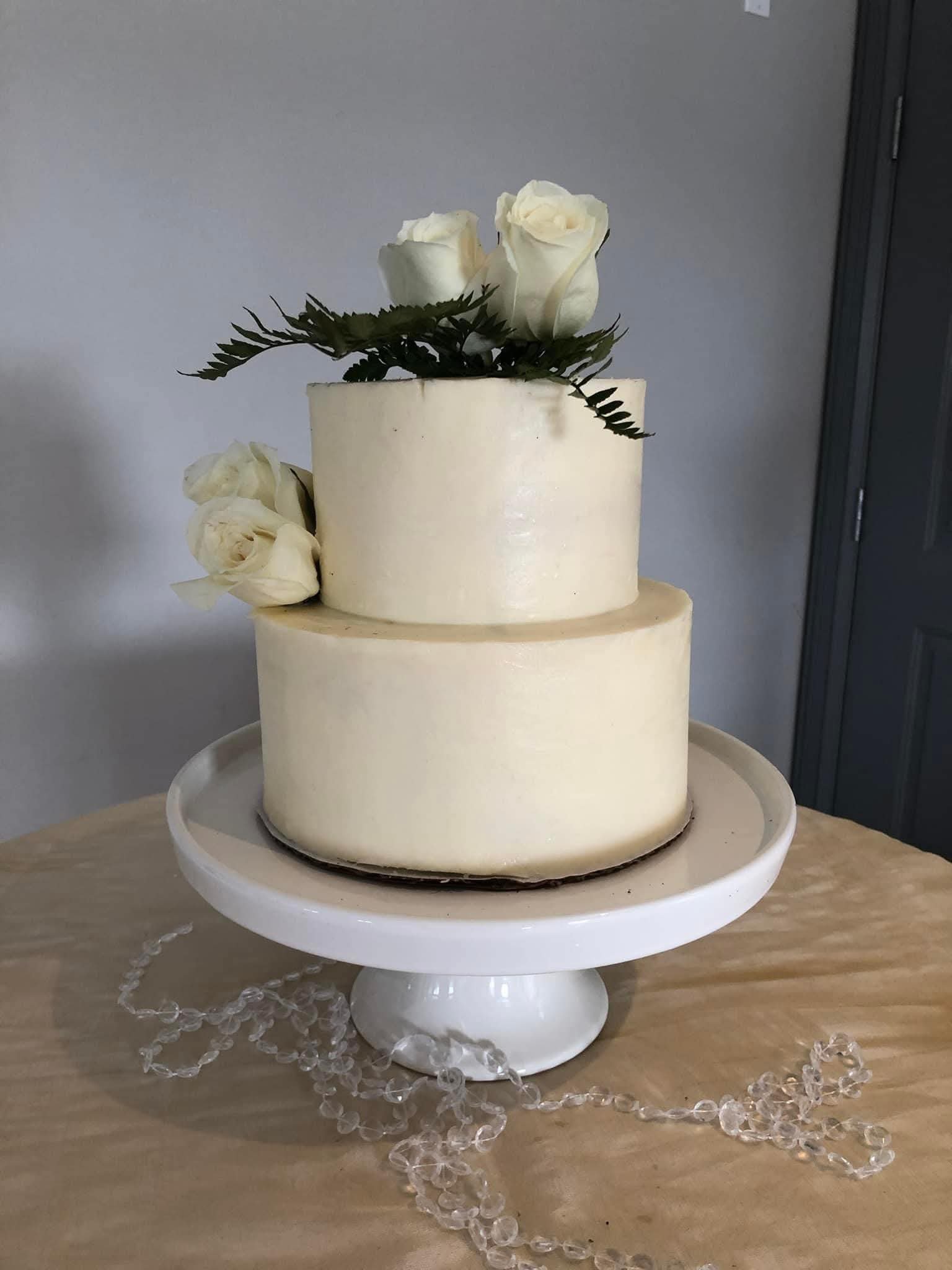 Two-Tier Rose Cake
